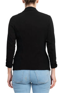 Philosophy - Shawl Collar Knit Crepe Blazer With Belt Pockets