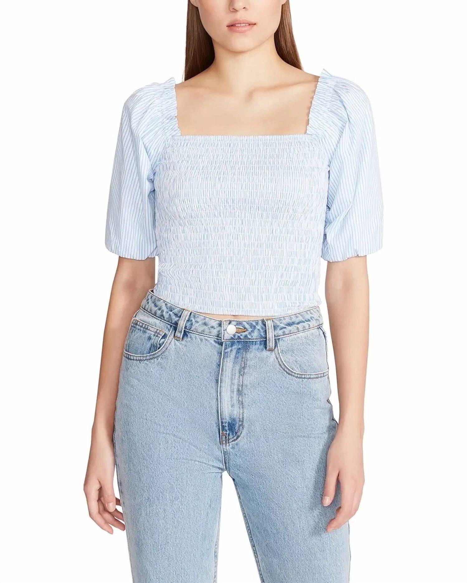 STEVE MADDEN Susana Top in blue stripe - women's blouse
