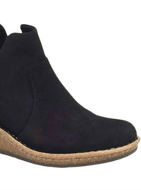 Born Women's Viv Handcrafted Wedge Boot in black - women's shoe - detail view
