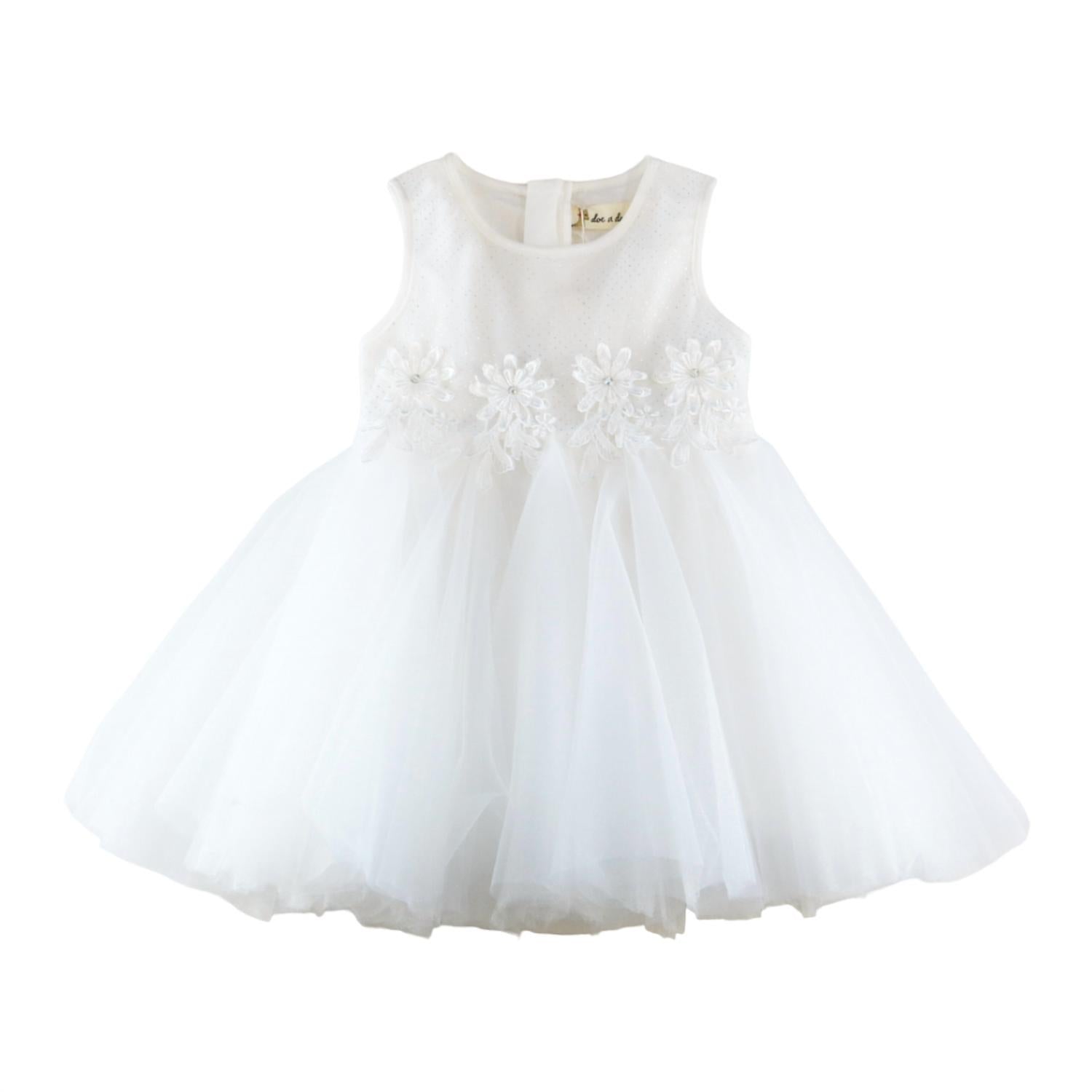 Doe A Dear - Girls Floral Embroidered Sheer Dress