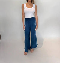 Romi The Brand Nassau Elastic Waist Pant in indigo - women's pants - detail view
