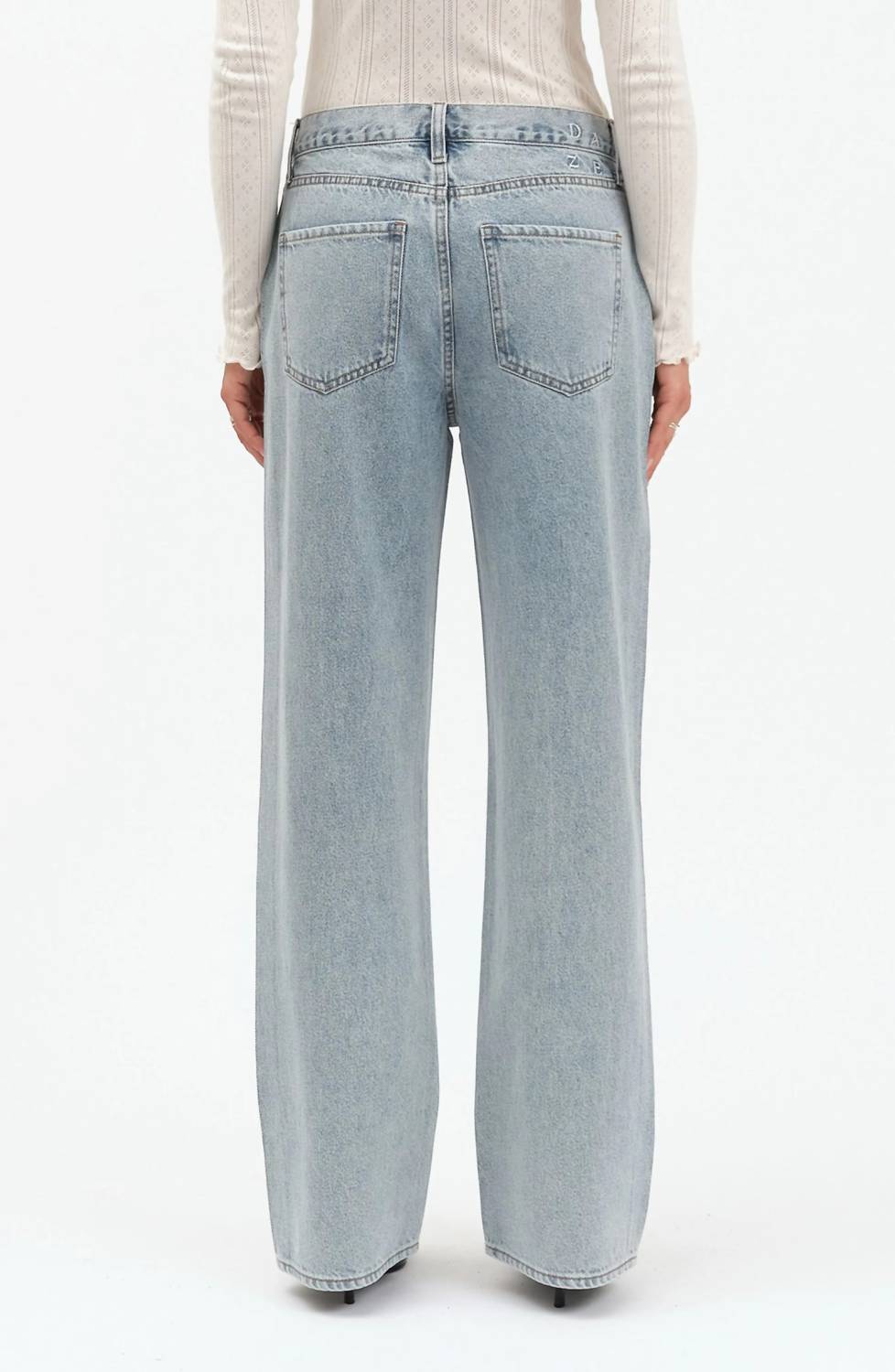Daze - 1999 Crystal Bow High Waist Straight Leg Jeans