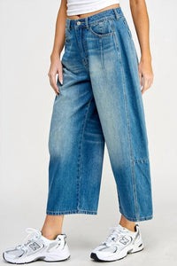 Miss Love Natalie Barrel Jeans in blue - women's jeans - alternate view