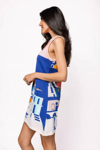 Queen Of Sparkles - Coastal House Scene Knit Tank Dress