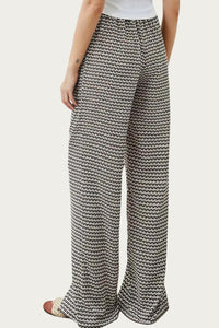 RELAXED SLIT-HEM PRINTED JERSEY PANT