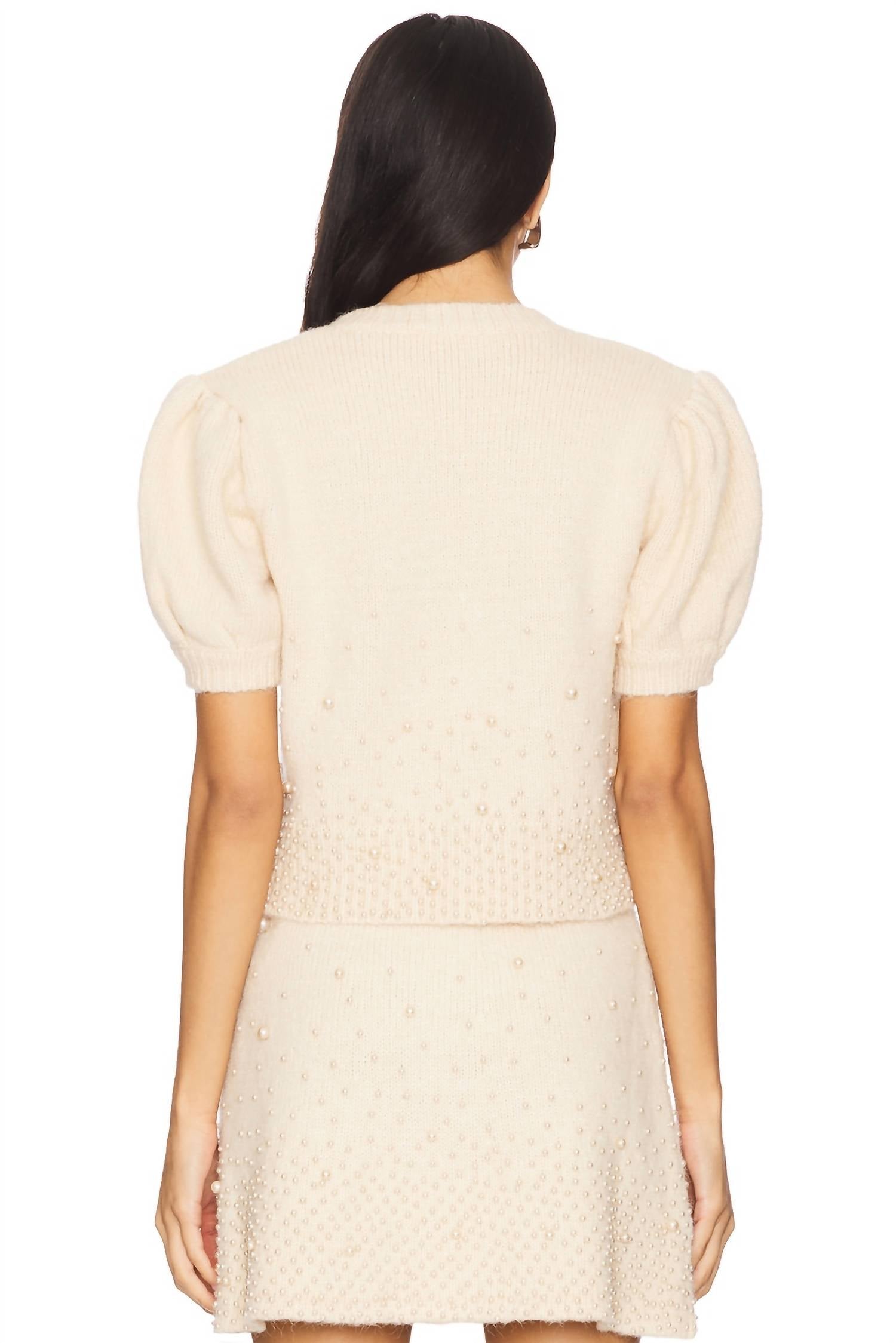 Astr - Joly Pearl Embellished Cardigan