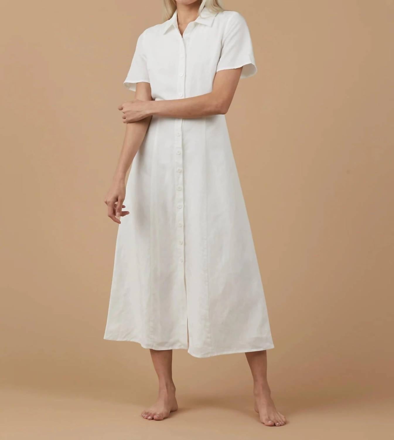 Sophie Rue - Linen Short Sleeve Shirt Dress