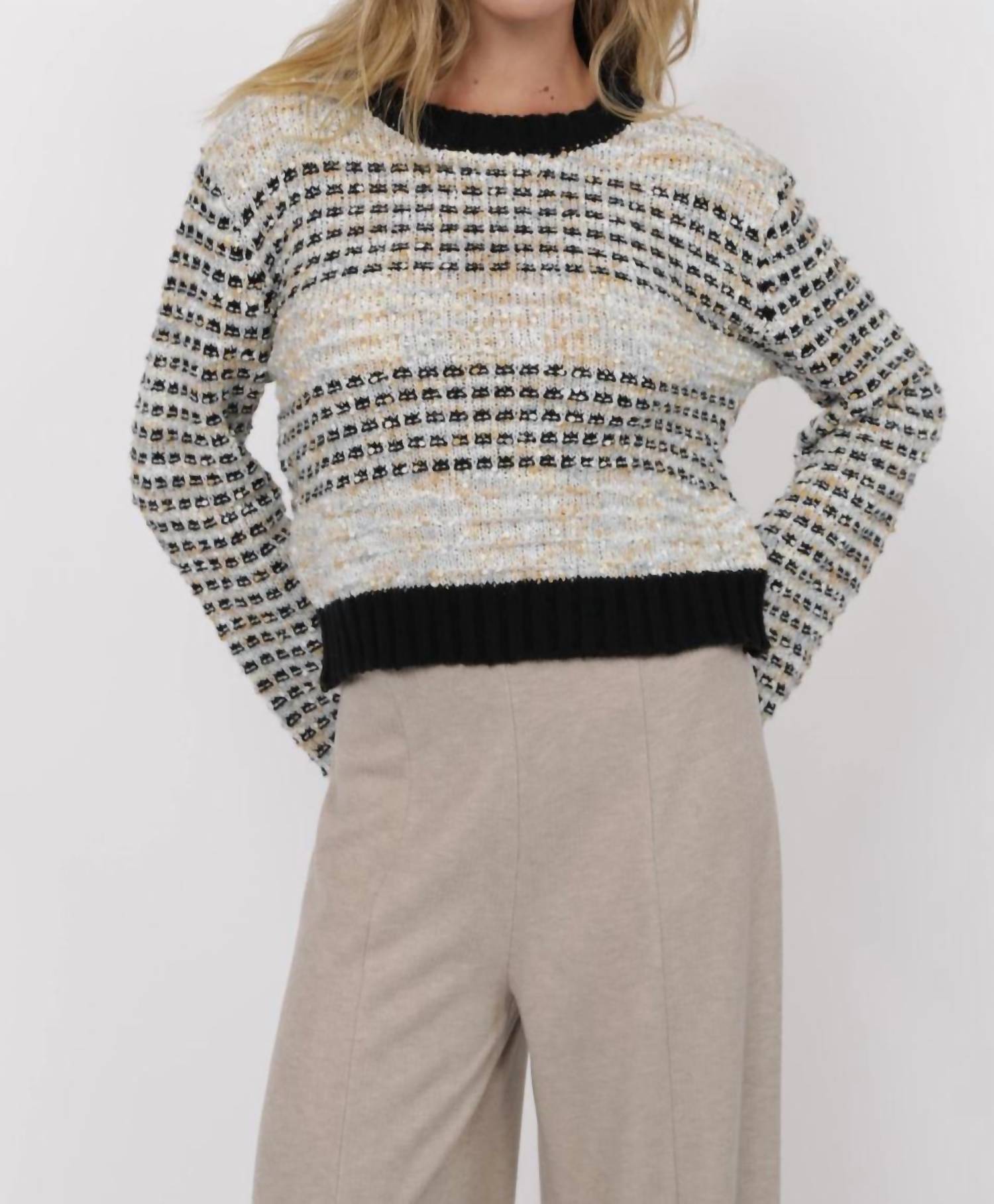 Sage The Label - Ellington Mixed Yarn Bell Sleeve Sweater