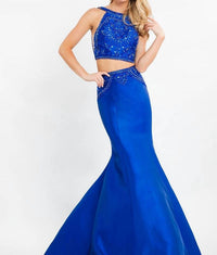 Rachel Allan - Two-piece Beaded Mermaid Prom Gown