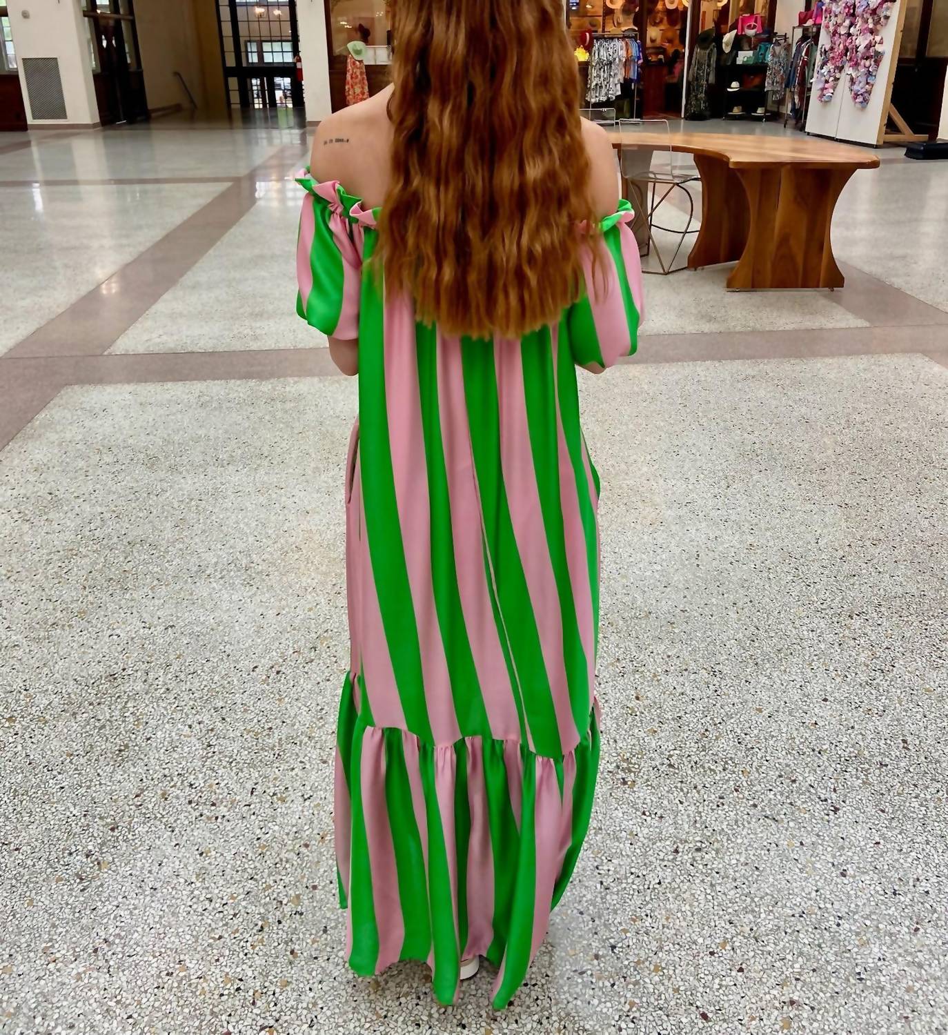 Adrienne - Clarise Spring Fling Off Shoulder Maxi Dress