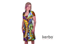 Valentina Women's Linen Shirt Dress in pastel green off white - women's dress - alternate view