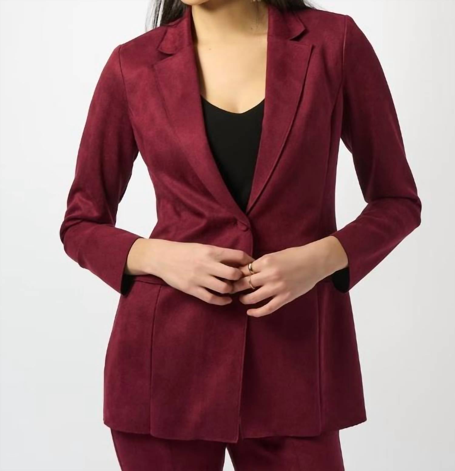 Joseph Ribkoff - One Button Faux Suede Blazer