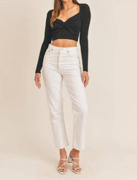 Mable - Slinky Front Twist Detail Crop Top