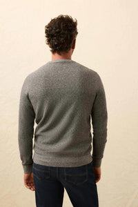 Faherty Jackson Crew Sweater in dark ash feeder 1 - men's long sleeve top - alternate view