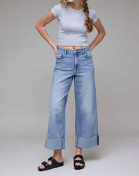 Hidden - Nori Cuffed Crop Wide Leg Jeans