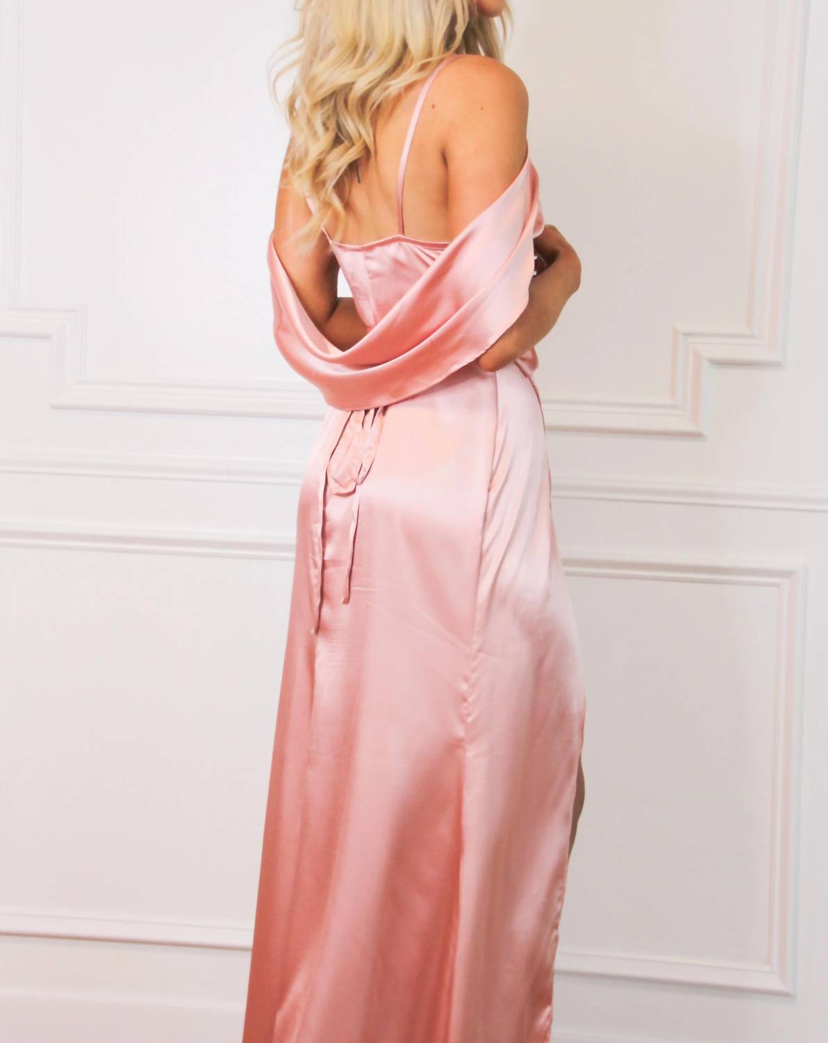 Cinderella Divine - Cambry Satin Wrap Maxi Dress