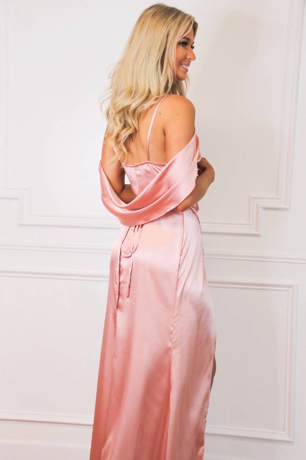 Cinderella Divine - Cambry Satin Wrap Maxi Dress