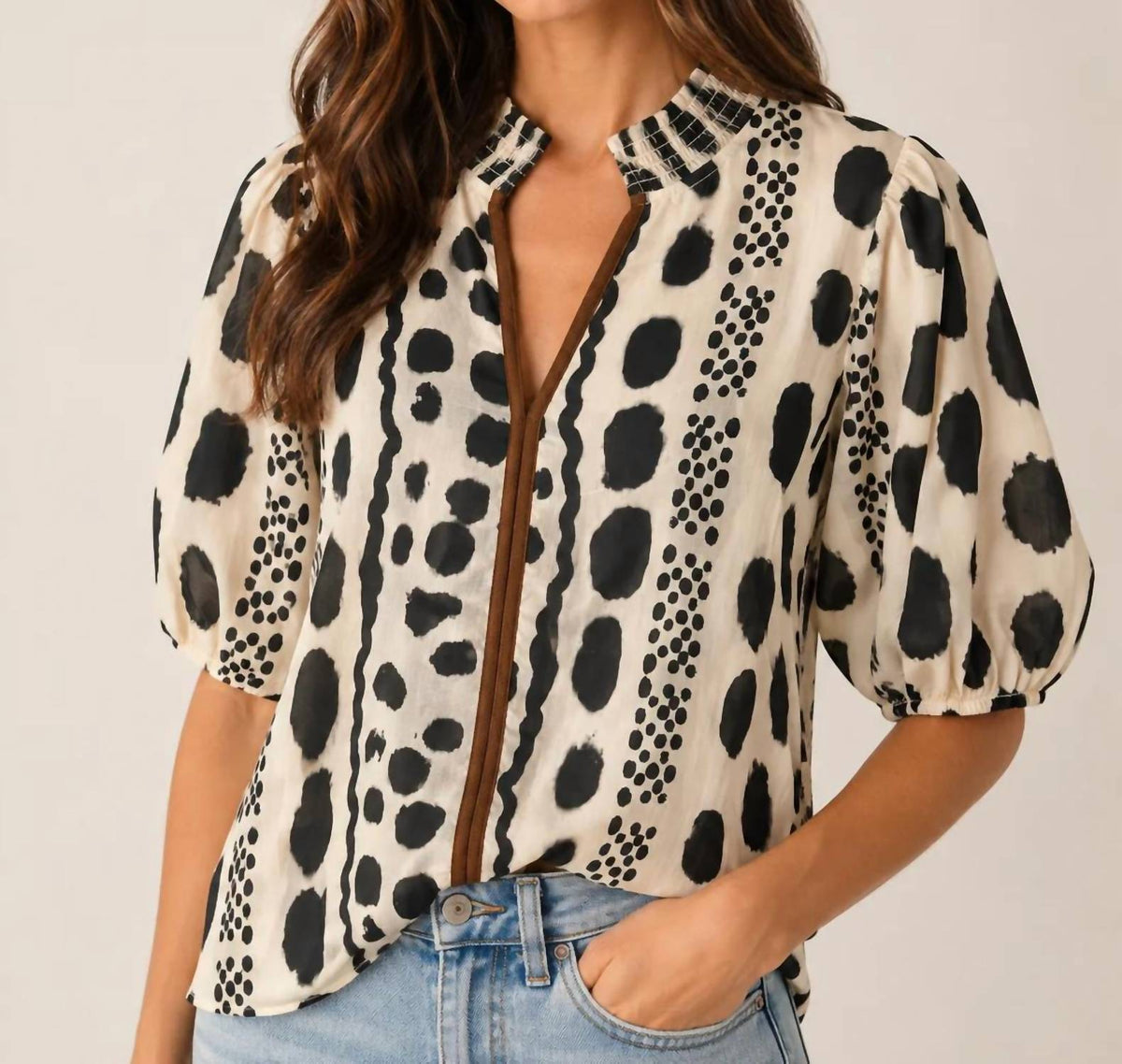 Thml - Abstract Dot Pattern Top