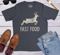 Crazy Dog T-Shirts - Men's Fast Food Deer Funny Hunting T-shirt