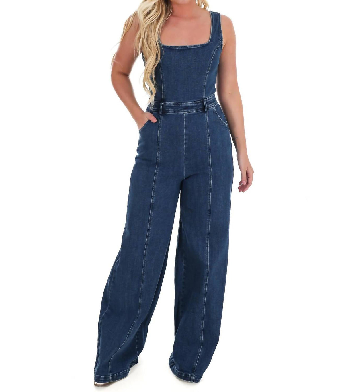 Flying Tomato - You Matter Denim Jumpsuit
