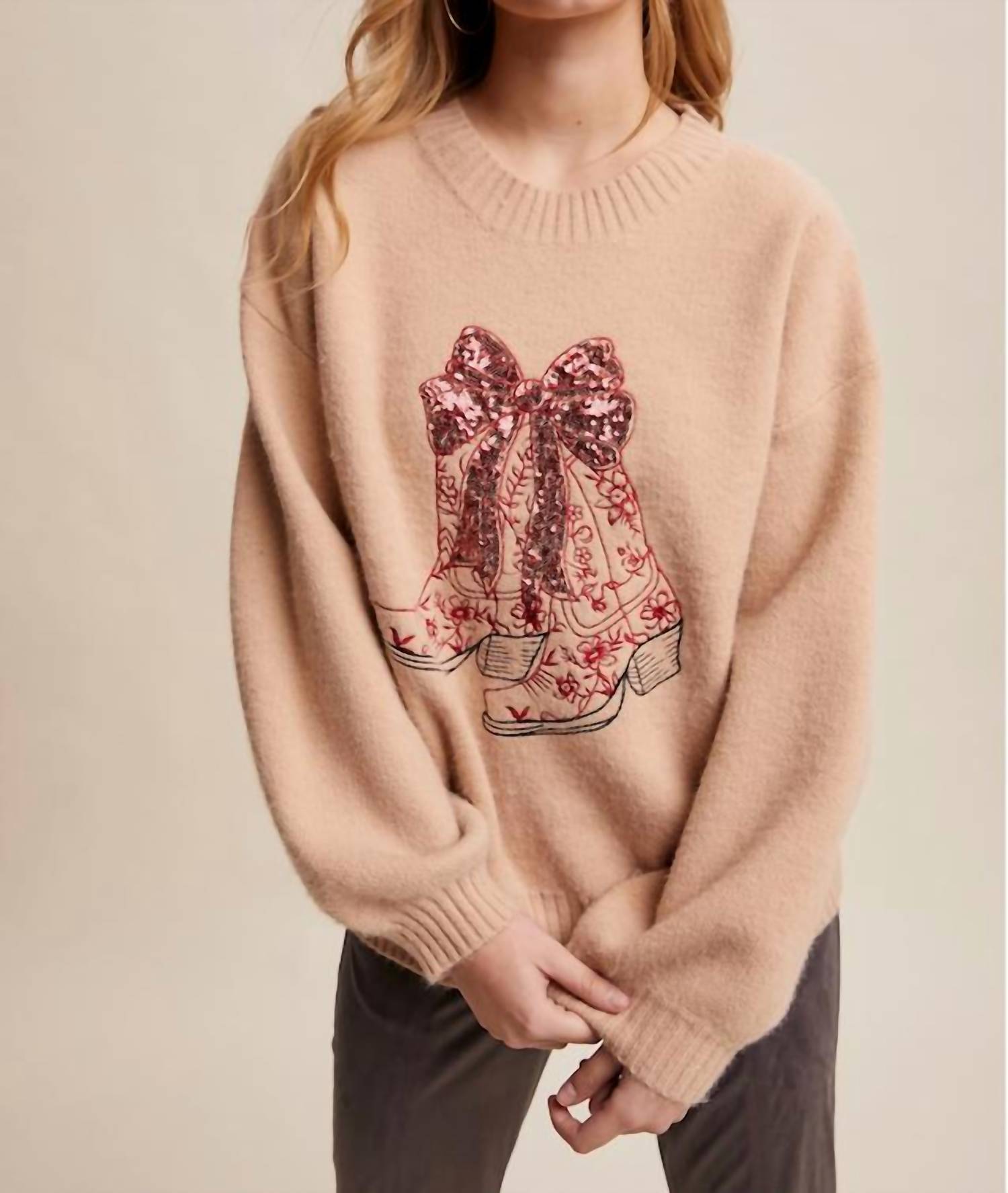 Listicle - Boots & Bows Sweater