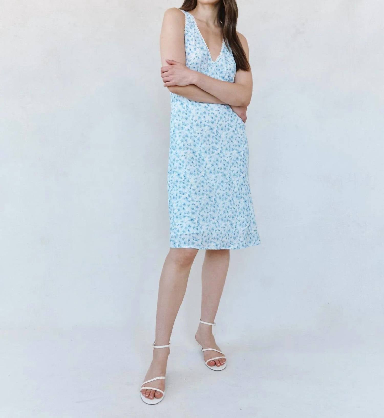 Bella Dahl - V-neck Tie Back Bias Maxi Dress