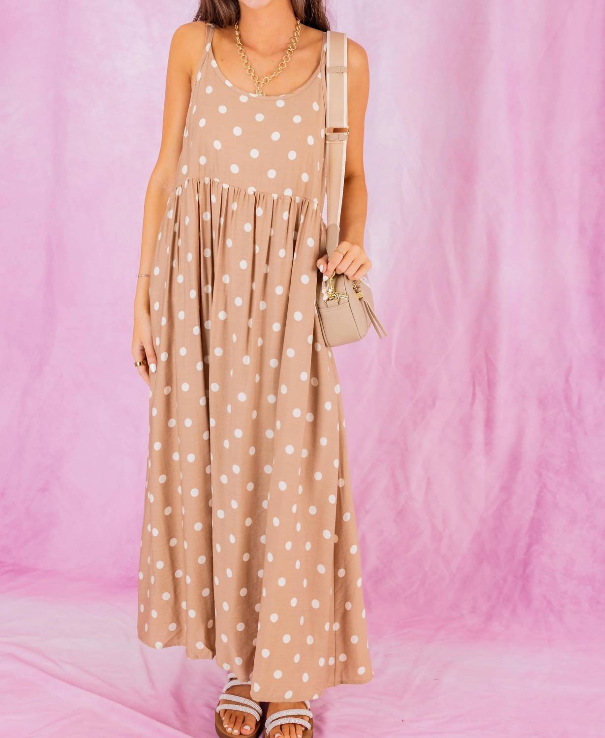 Entro - Layered Polka Dot Midi Dress