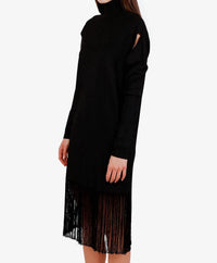 Salvatore Ferragamo - Cutout And Fringe Hem Dress