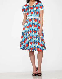 Orchid Bloom - Stripe And Dot Swing Dress