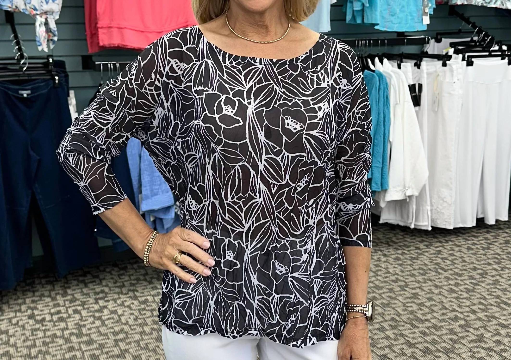 Shana Apparel - Mesh Relaxed Flowy Silhouette Top