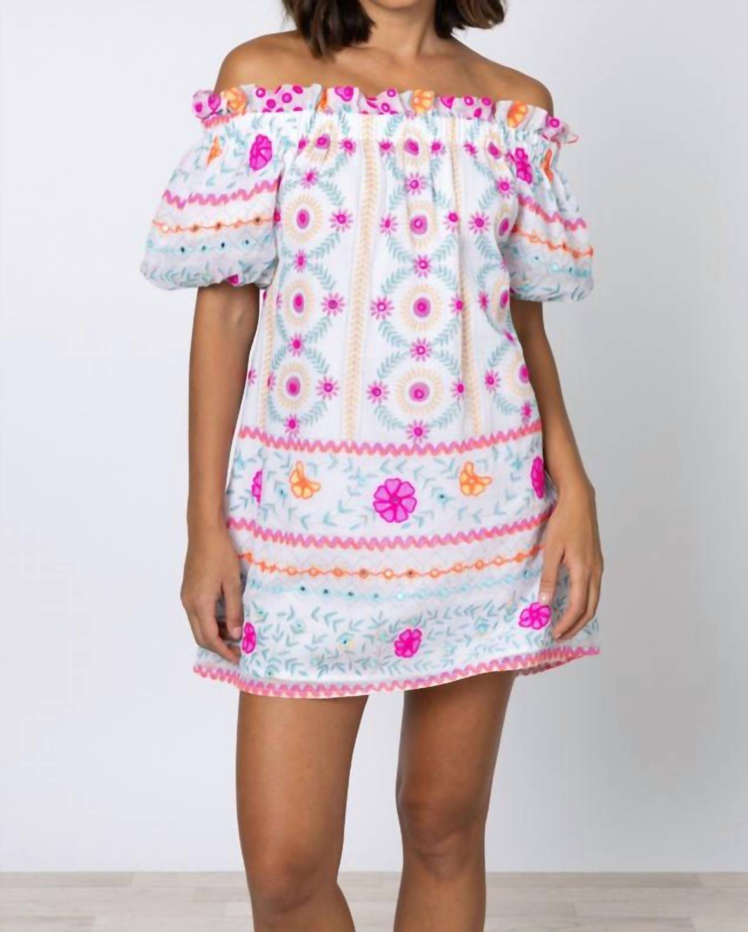 Juliet Dunn - Off-shoulder Mini Dress