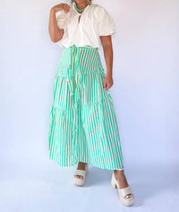 Karlie - Seersucker Stripe Maxi Skirt