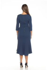 Joseph Ribkoff - V-neck High Low Midi Mermaid Dress