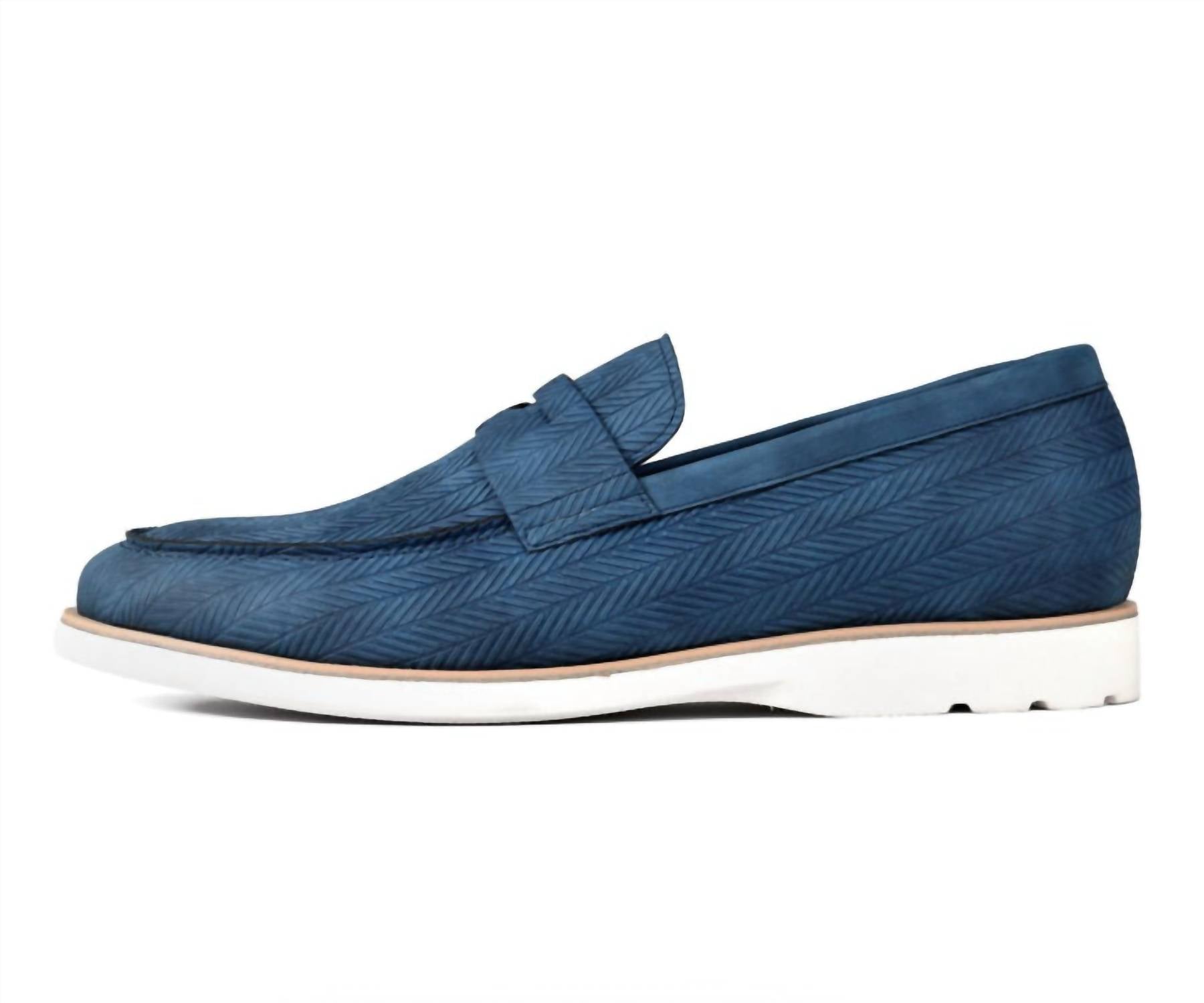Amali Men's Elias Loafer in navy - men's loafer - detail view