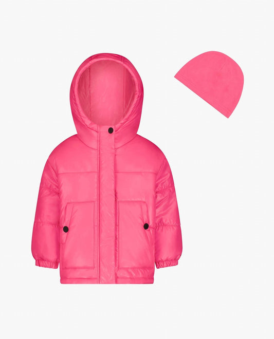 London Fog - Toddler Girls Zip-front Heavy Weight Puffer Jacket