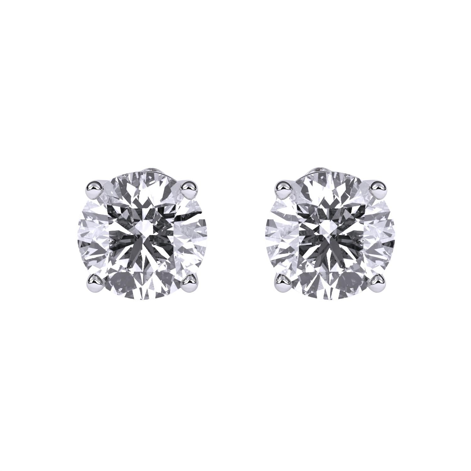 Aamiaa - 0.40 Carat Natural Diamond Round Brilliant Stud Earrings