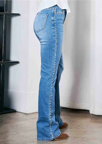 Vibrant M.I.U Women's Pearl Jeans in denim brown - women's jeans - detail view