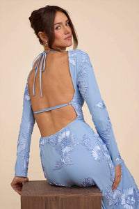 Lulus - Women's Josephine Applique Mesh Maxi Dress
