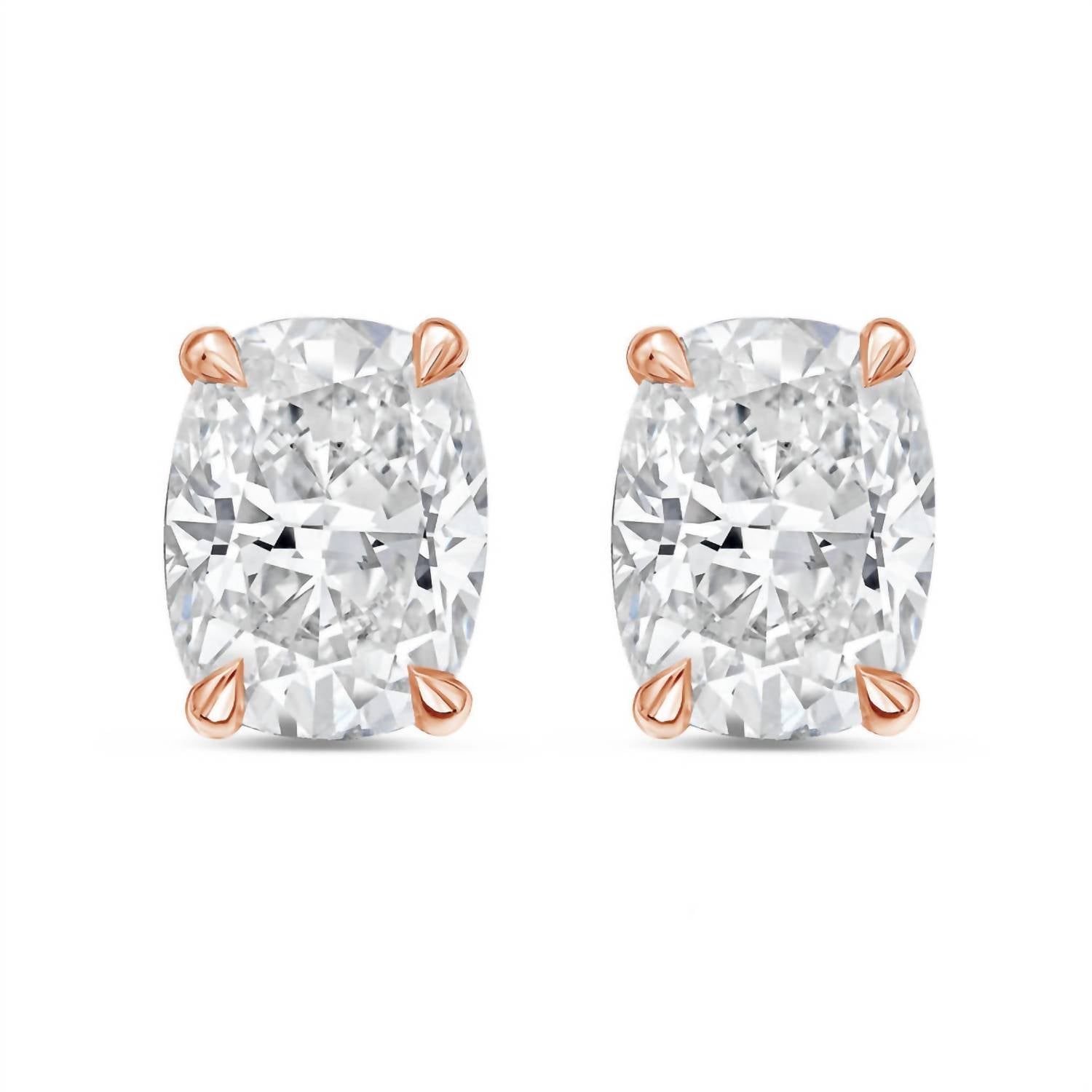 Diana M Jewels - Women's Cushion Lab-Grown Diamond Stud Earrings (10.00 TCW) - Bold