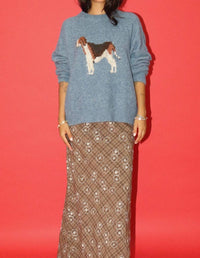 Bailey Rose - Max Dog Hound Graphic Knit Intarsia Sweater