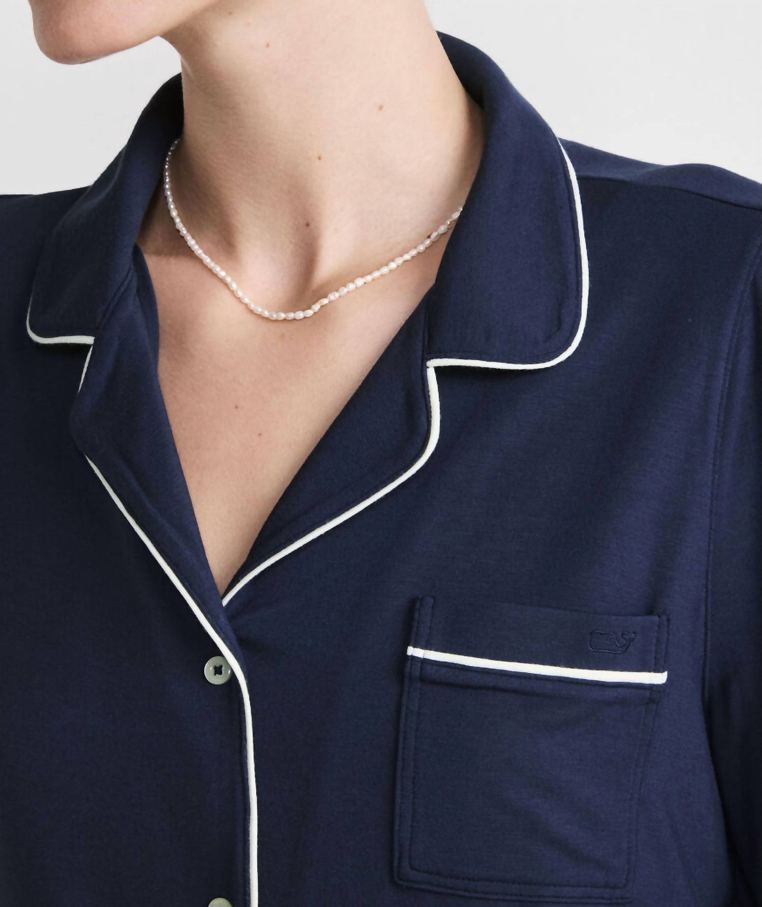 vineyard vines Super-soft Knit Pajama Set in nautical navy - women's intimate - alternate view