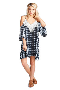 Velzera - Tie Dye & Fringe Mini Dress