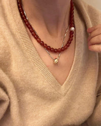 By Orly - Women's Carnelian Beaded Necklace