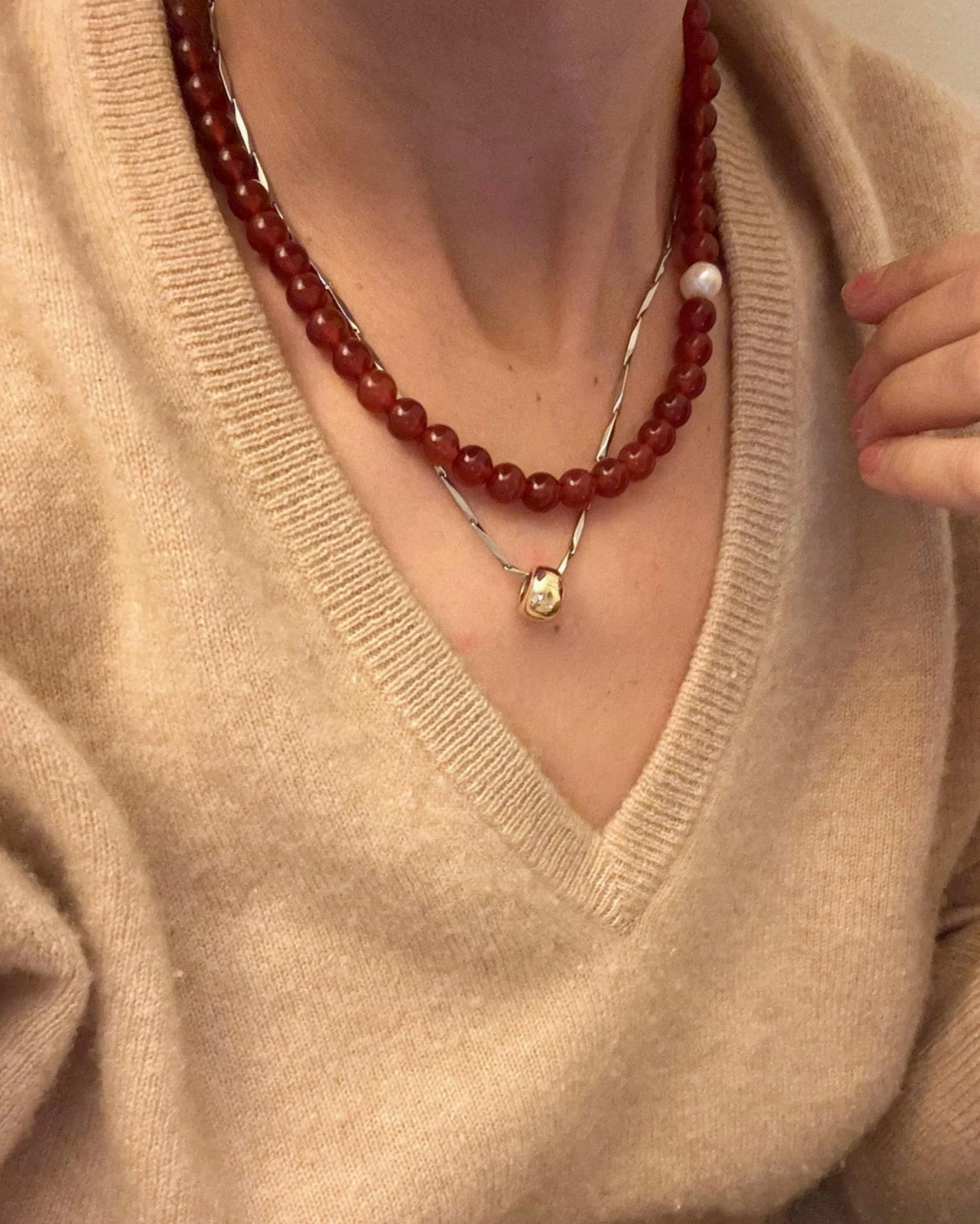 By Orly - Women's Carnelian Beaded Necklace