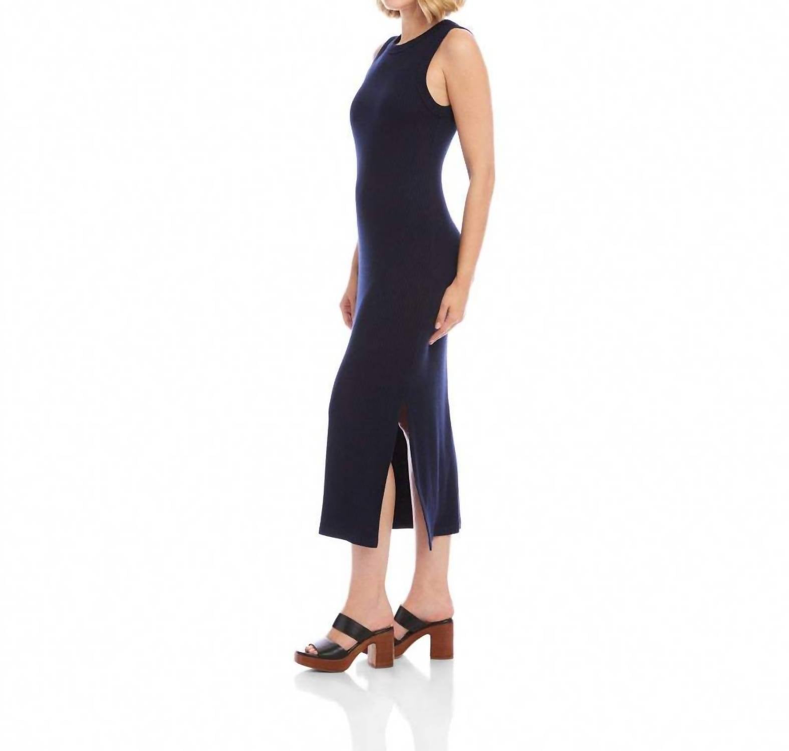 Karen Kane - Ribbed Sleeveless Midi Column Dress