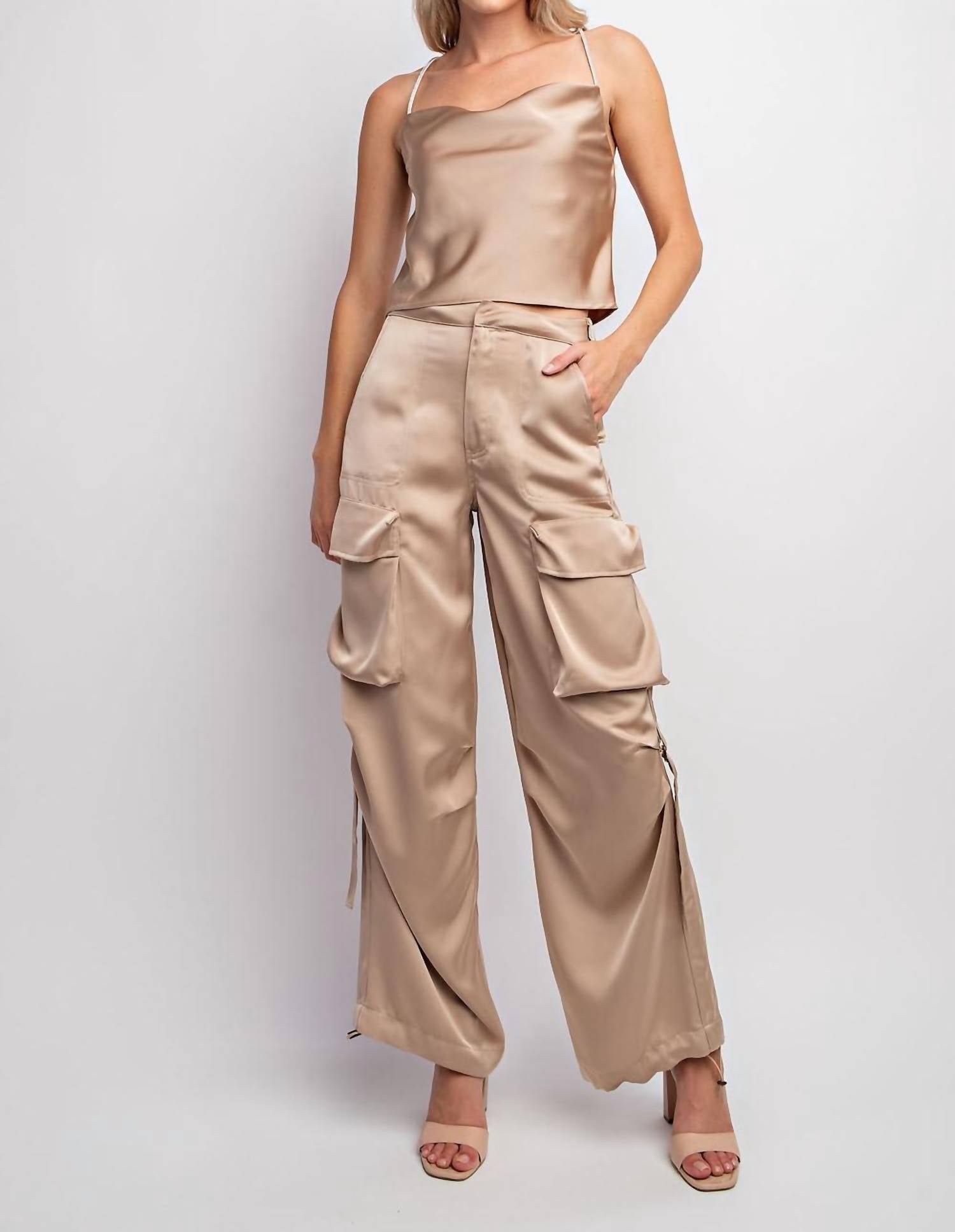 Edit By Nine - Satin Cargo Pants