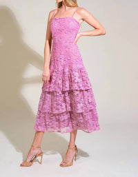 Flying Tomato - Woven Lace Midi Dress