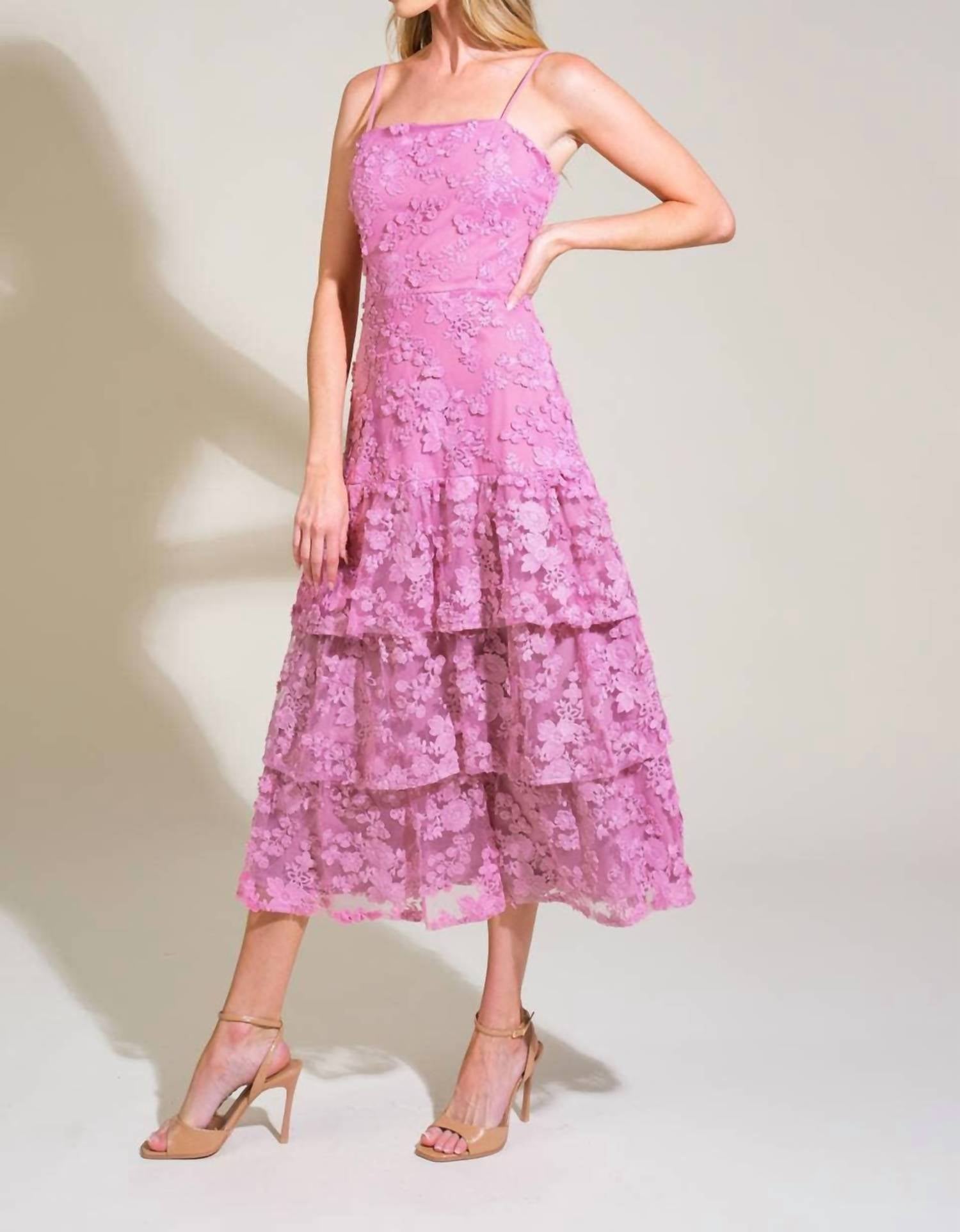 Flying Tomato - Woven Lace Midi Dress