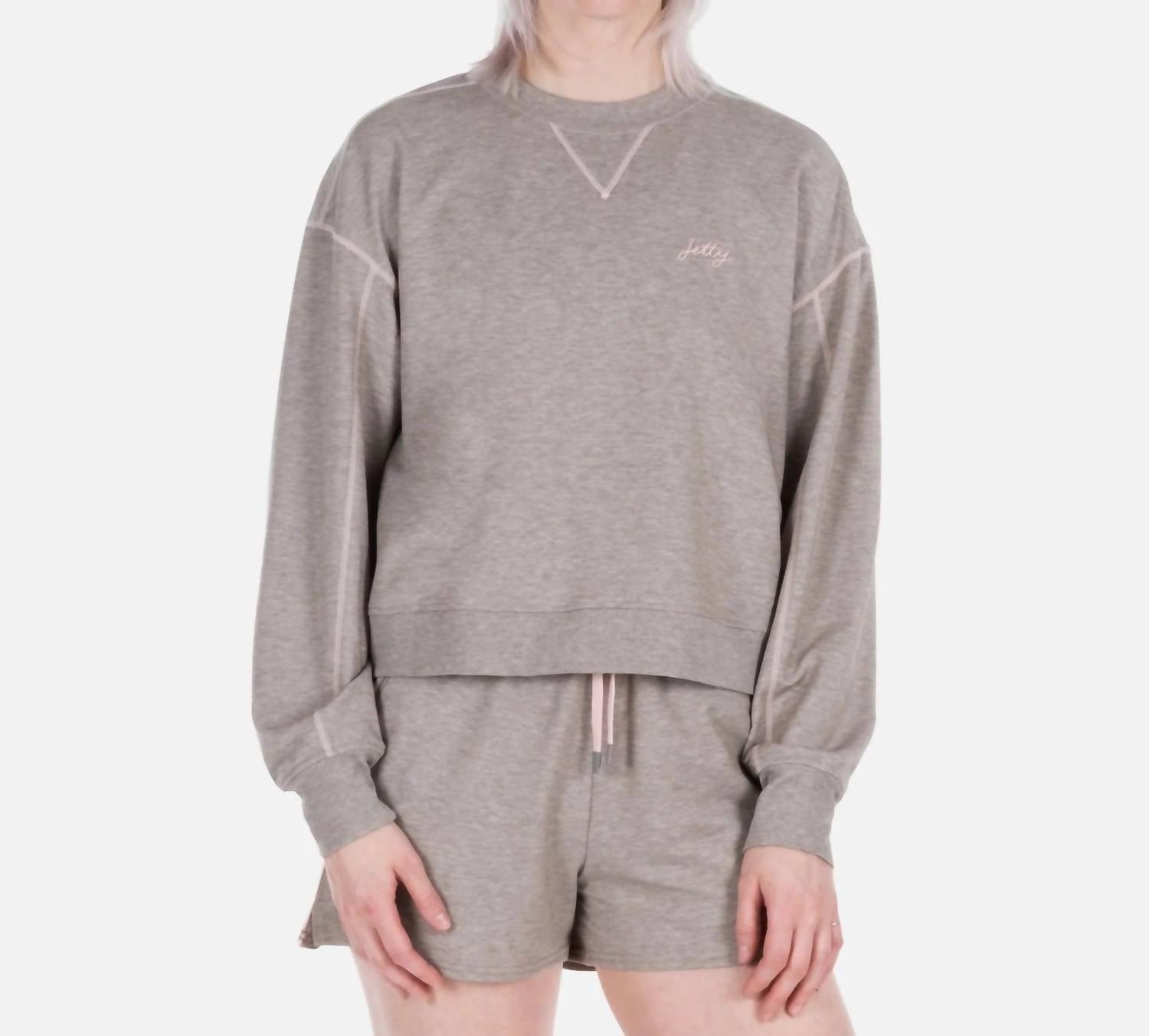 Jetty Lily Crewneck Sweatshirt in warm grey - women's sweater