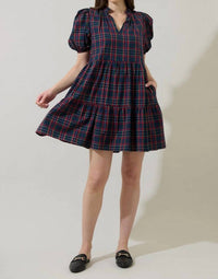 Sugarlips - Plaid Babydoll Mini Dress